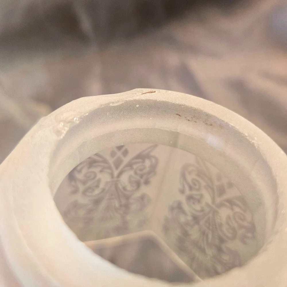 Art Deco Frosted‎ Etched Glass Lamp Shades Set of 4 Hexagonal Vintage 1930s
